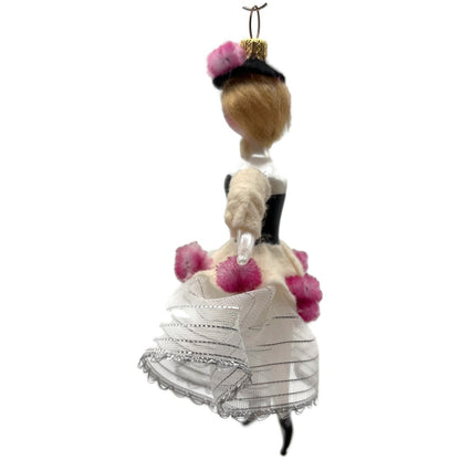 De Carlini Elegant Lady Southern Belle Italian Glass Christmas Ornament