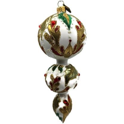 Exarte The Joy of Christmas Profile Gold Red Green Christmas Tree Ornament