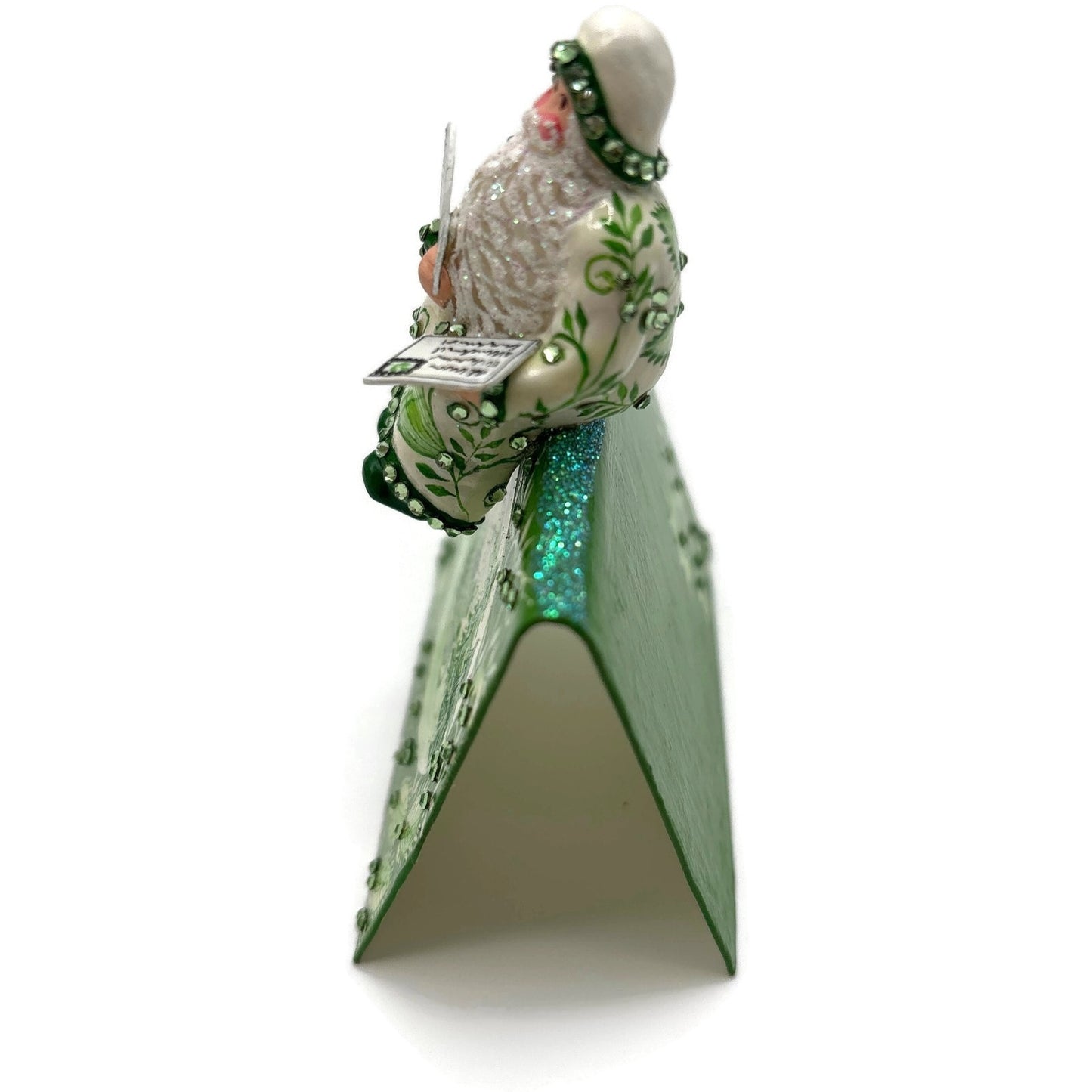 Patricia Breen Joycean Claus Chinoiserie Green Free Standing Christmas Ornament