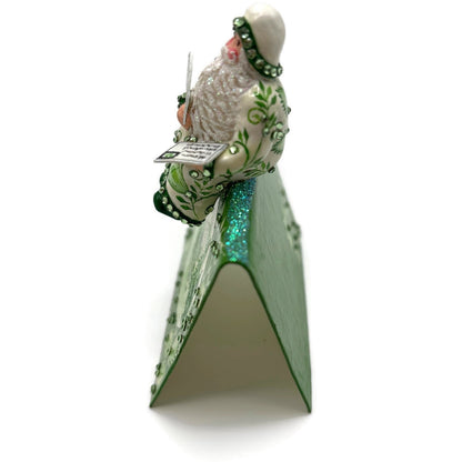 Patricia Breen Joycean Claus Chinoiserie Green Free Standing Christmas Ornament
