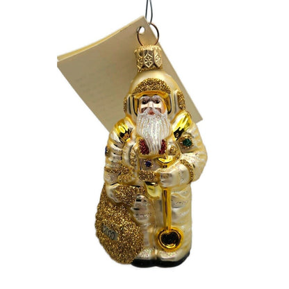Patricia Breen Miniature Millennium Santa Claus Gold Christmas Tree Ornament