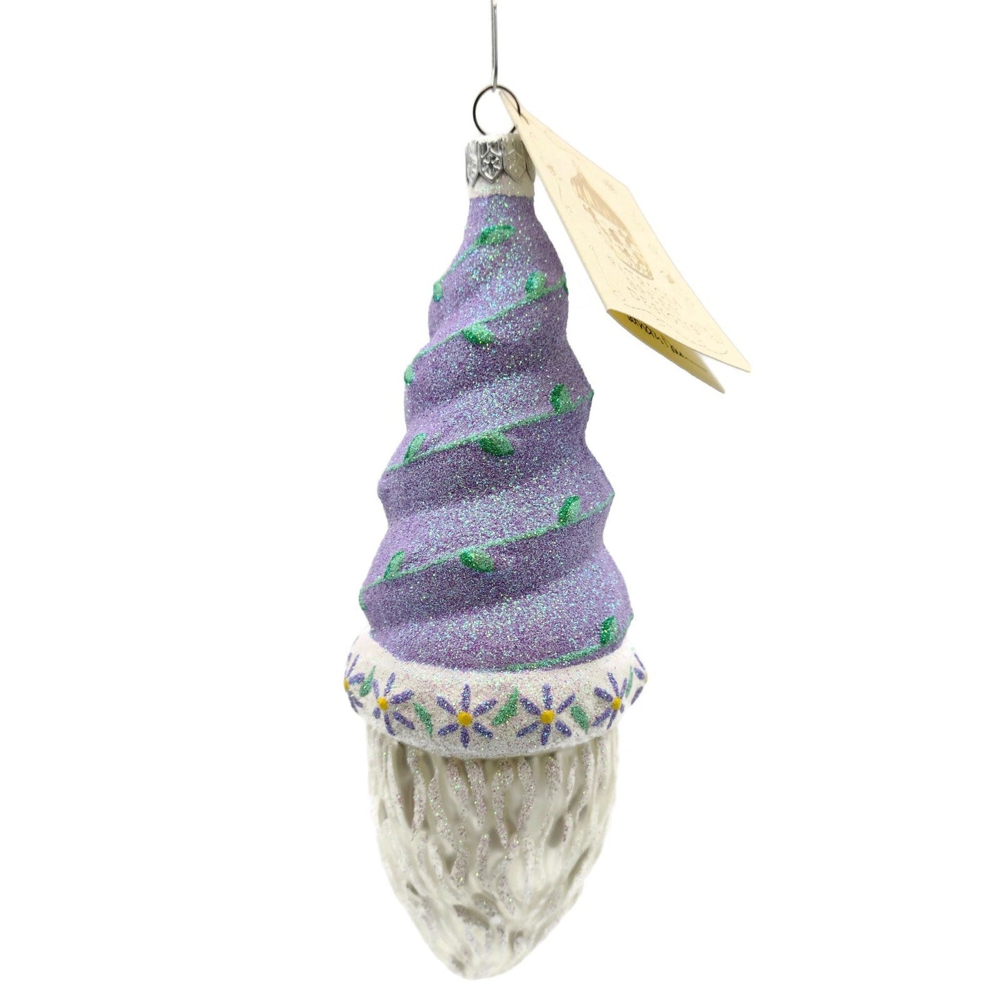 Patricia Breen Goslar Santa Claus Lilac Floral Lavender Spring Ornament CATZ