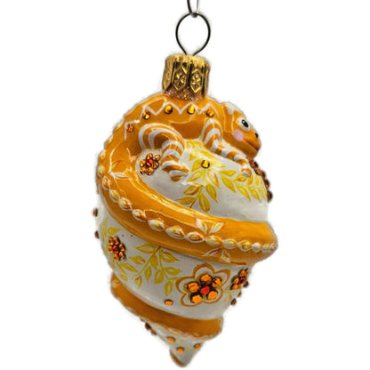 Patricia Breen Topping Chameleon Zalipie Persimmon Fall Christmas Tree Ornament
