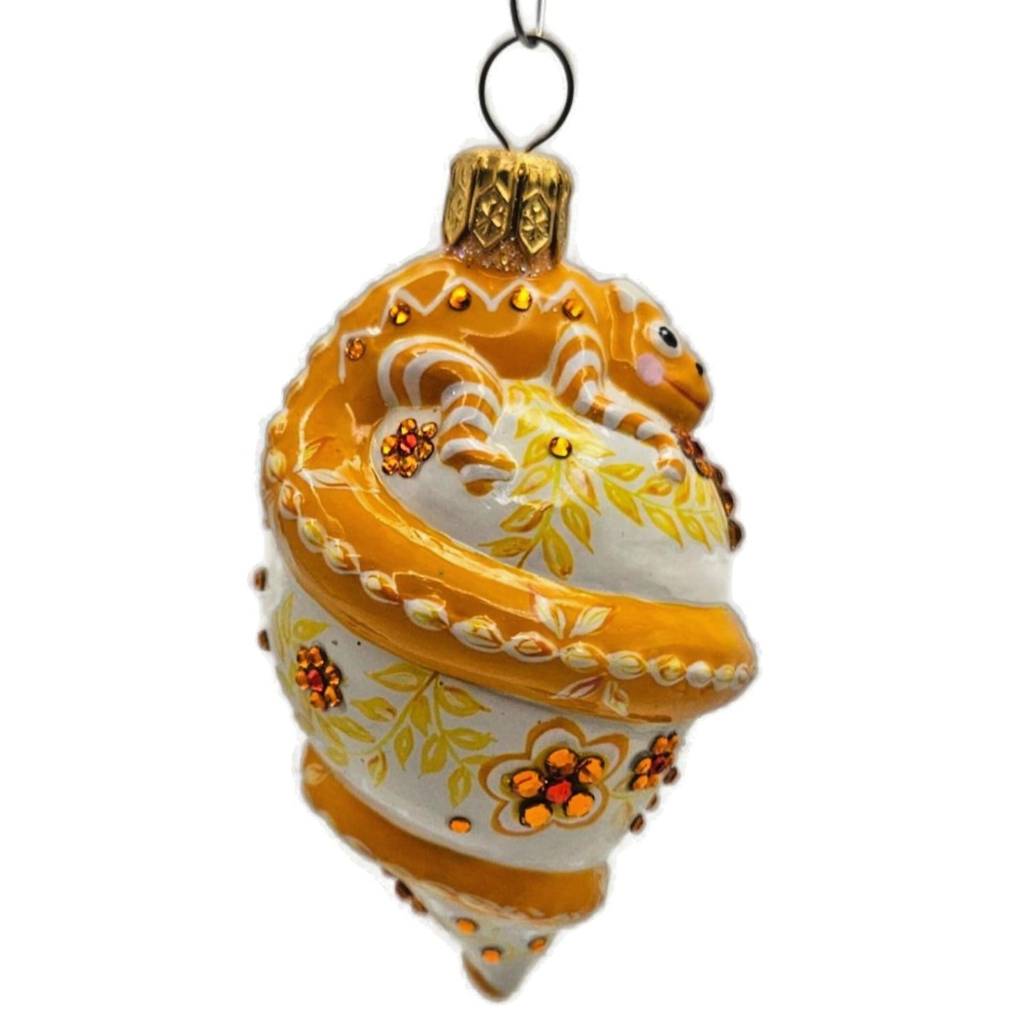Patricia Breen Topping Chameleon Zalipie Persimmon Fall Christmas Tree Ornament