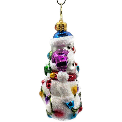 Christopher Radko Snowmen Glowmen Glittered Christmas Tree Ornament 1017212