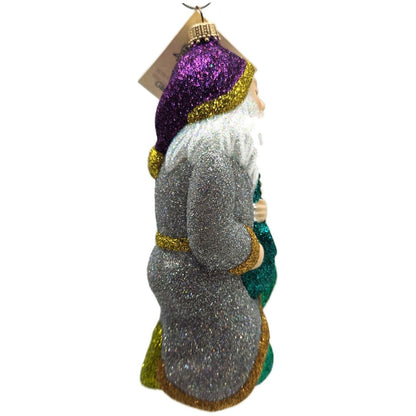 Larry Fraga Heavenly Sounds Glitter Series Santa Claus Christmas Tree Ornament