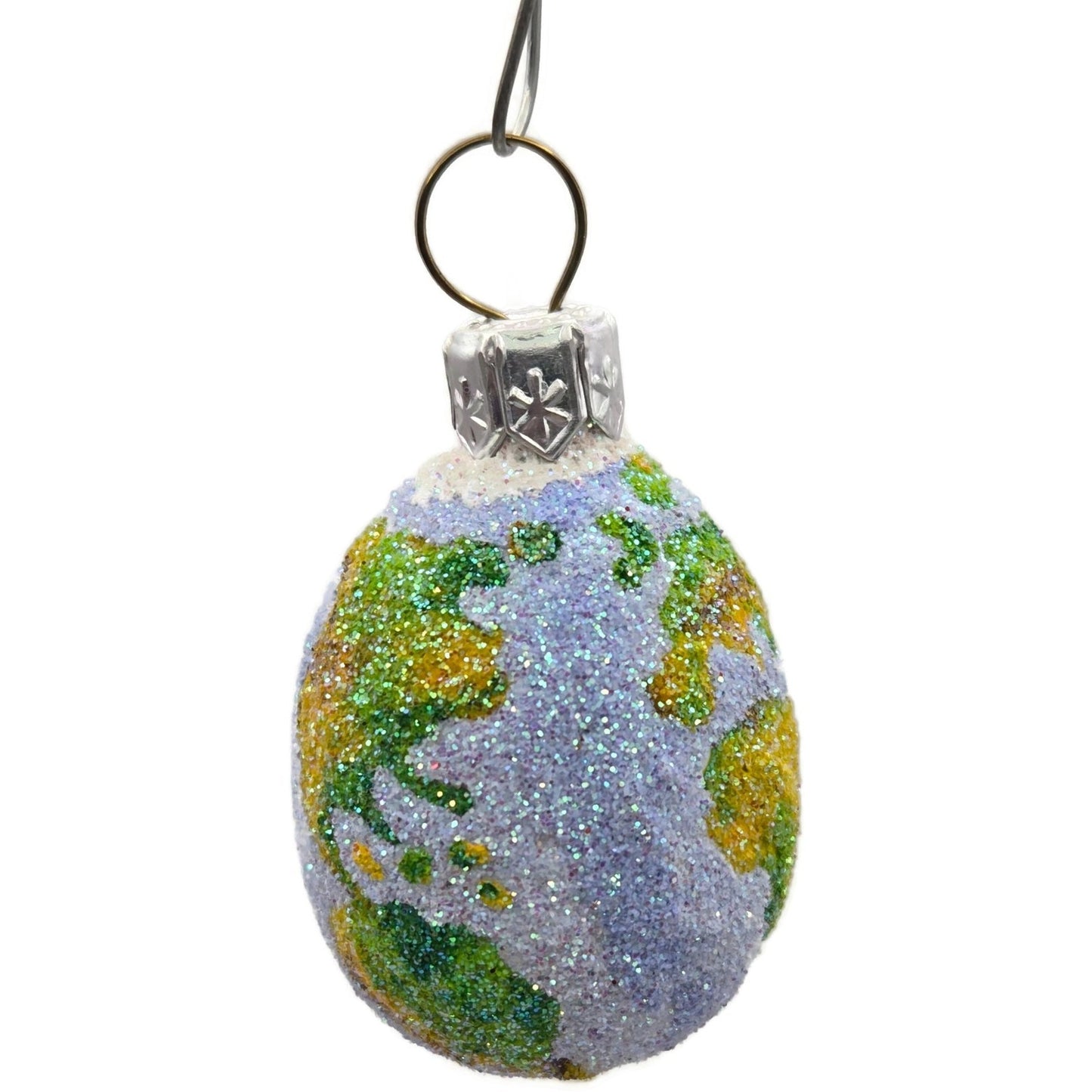 Patricia Breen Miniature Egg Worldly Earth Globe Blue Green Easter Tree Ornament