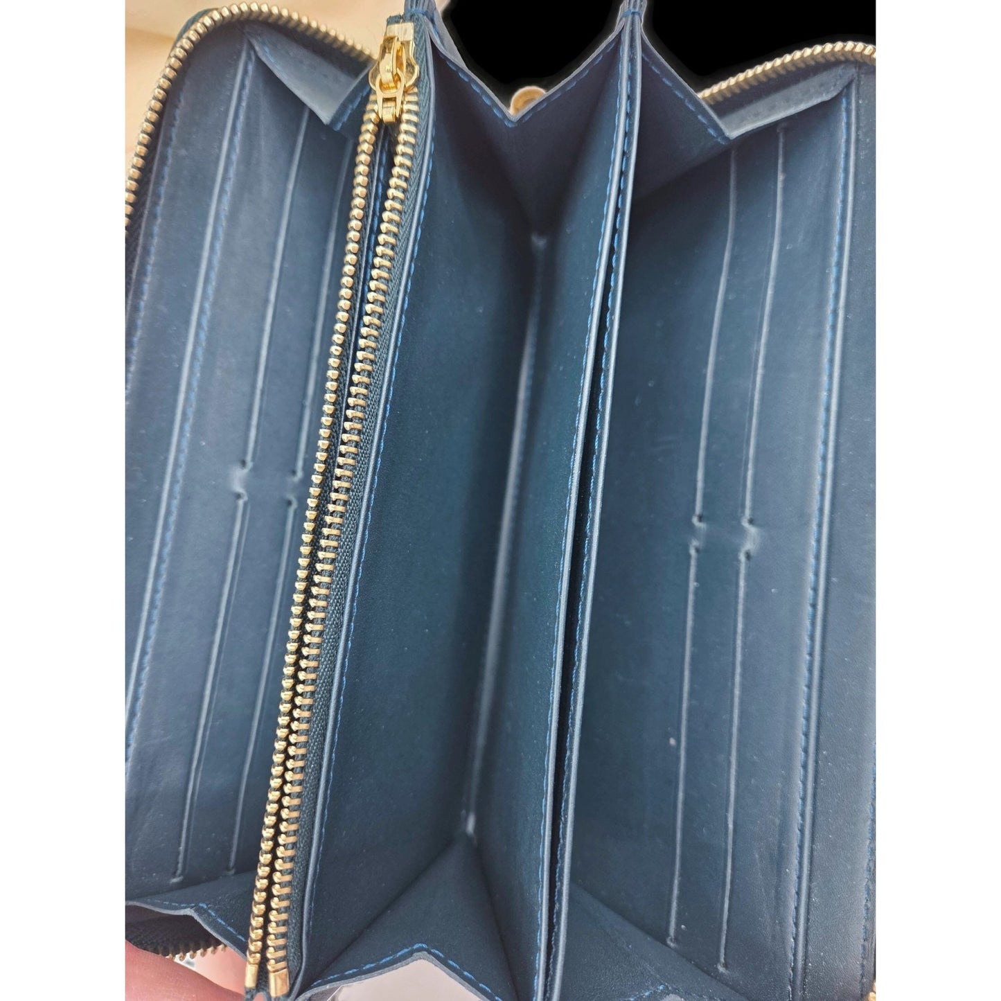 Louis Vuitton Melrose Avenue Monogram Vernis Bleu Nuit Bag Wallet Coin Pouch Set