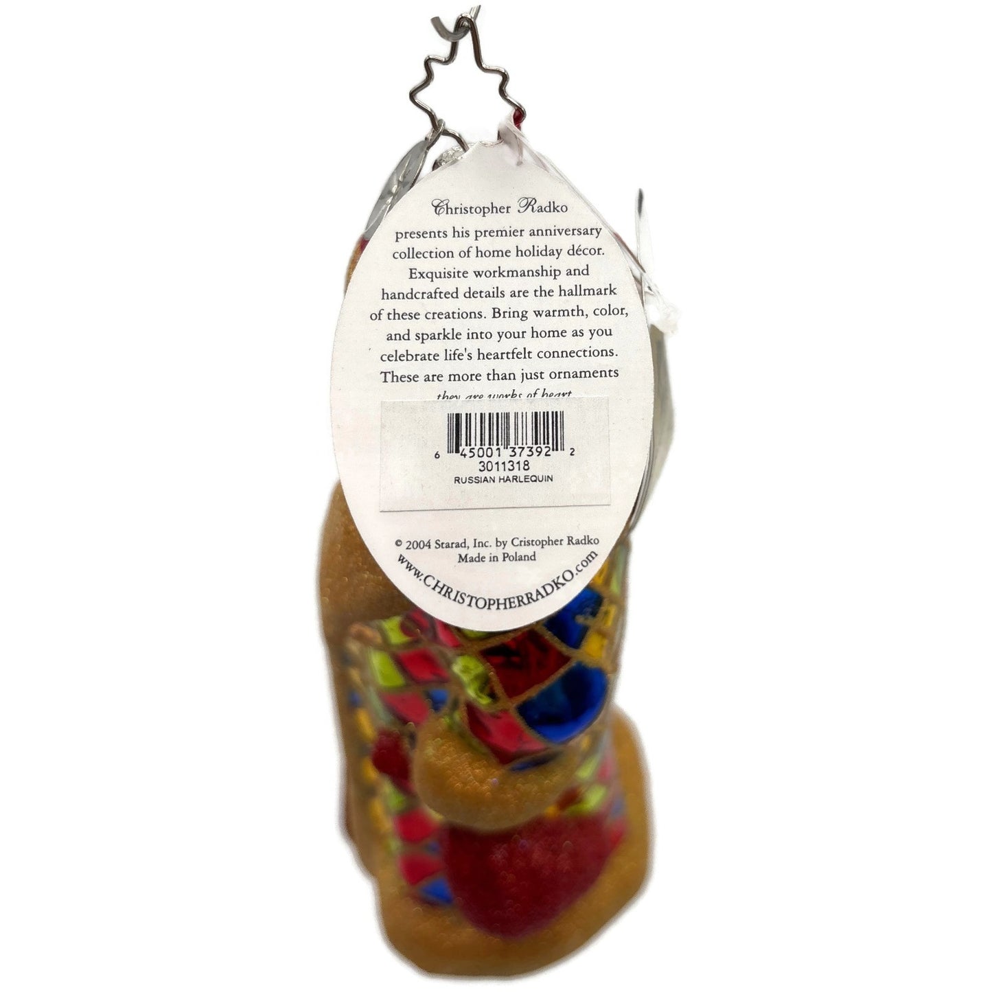 Christopher Radko Russian Harlequin Santa Claus Christmas Tree Ornament 3011318