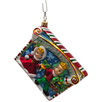 Christopher Radko Merry Christmas To All Postcard Christmas Ornament 00-549-0