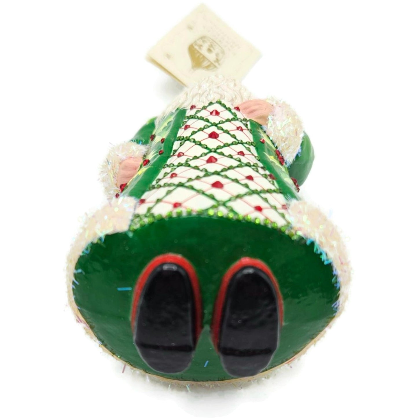 Patricia Breen Aberdeen Claus Jeweled Argyle Green Christmas Tree Ornament