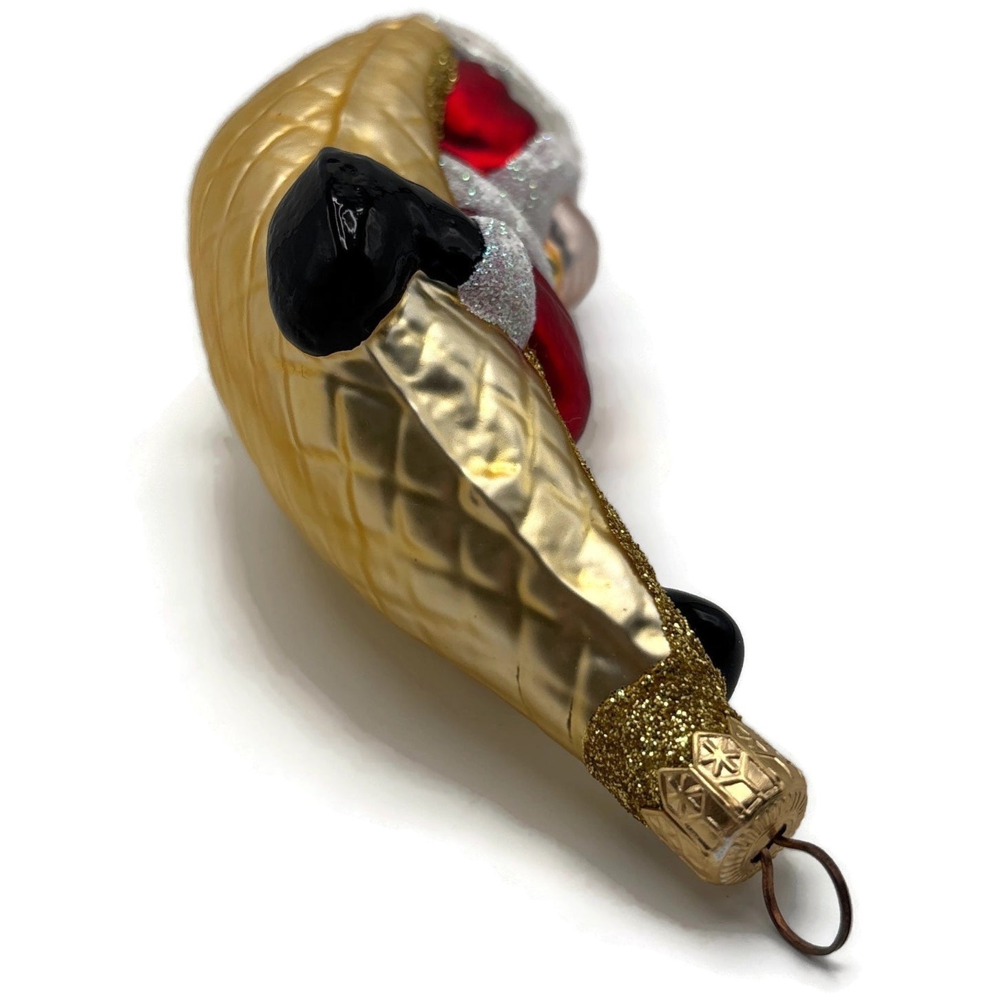 Patricia Breen A Respite for Santa Red Gold Squares Christmas Tree Ornament