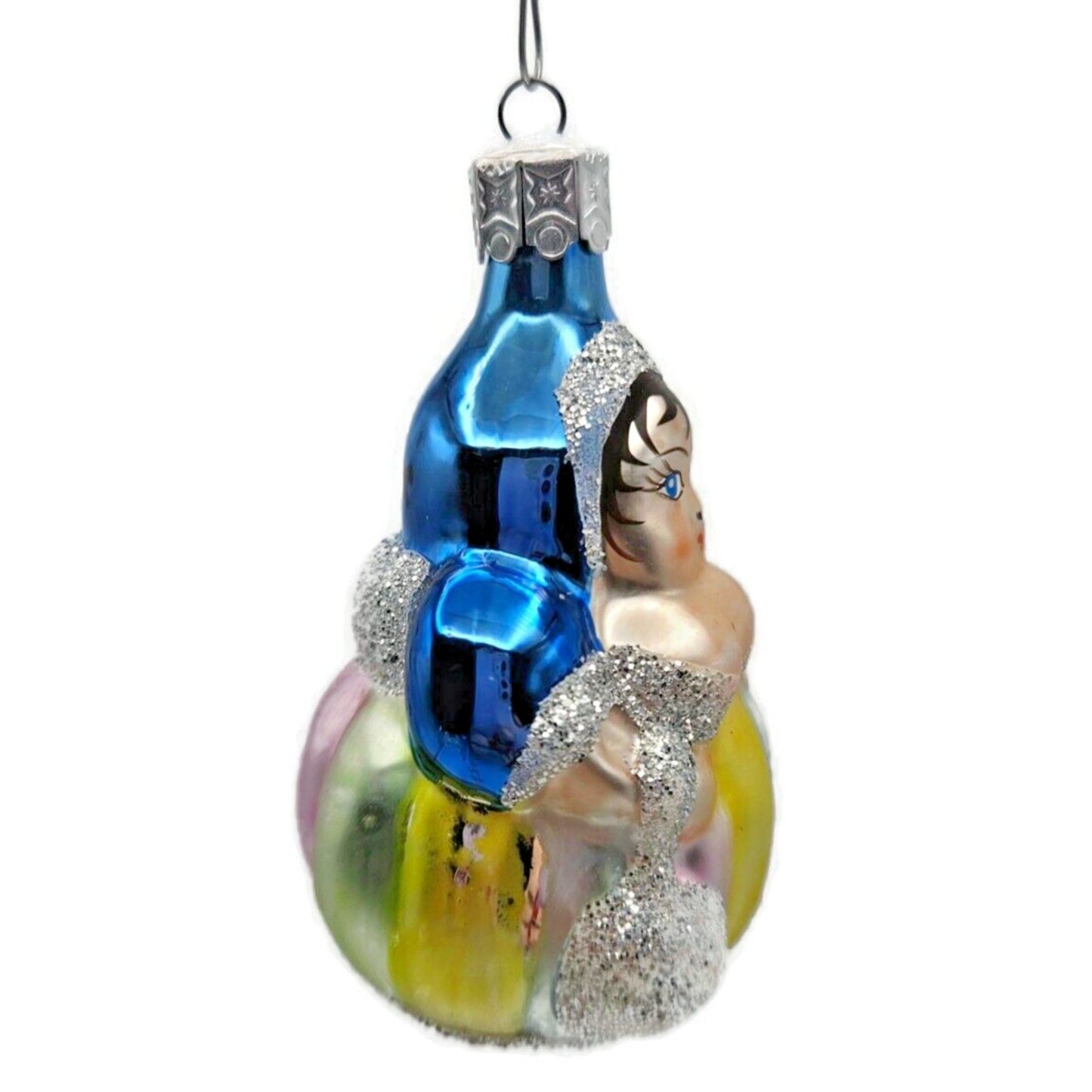 Christopher Radko Munchkin Fat Lady Striped Glass Christmas Ornament 90-035-1