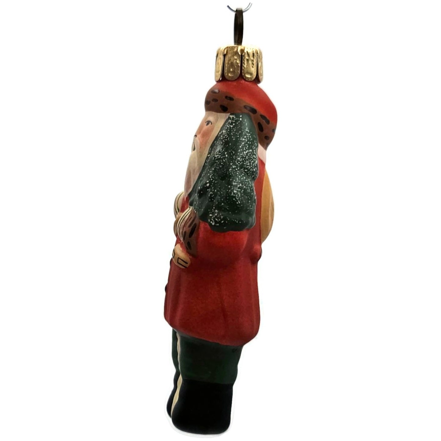 Vaillancourt Mini Red Father Christmas With Tree Glass Holiday Ornament