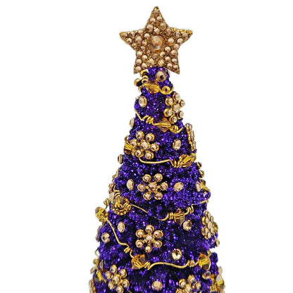 Patricia Breen Arbre de Noël Purple Gold Jeweled Holiday Christmas Tree Ornament