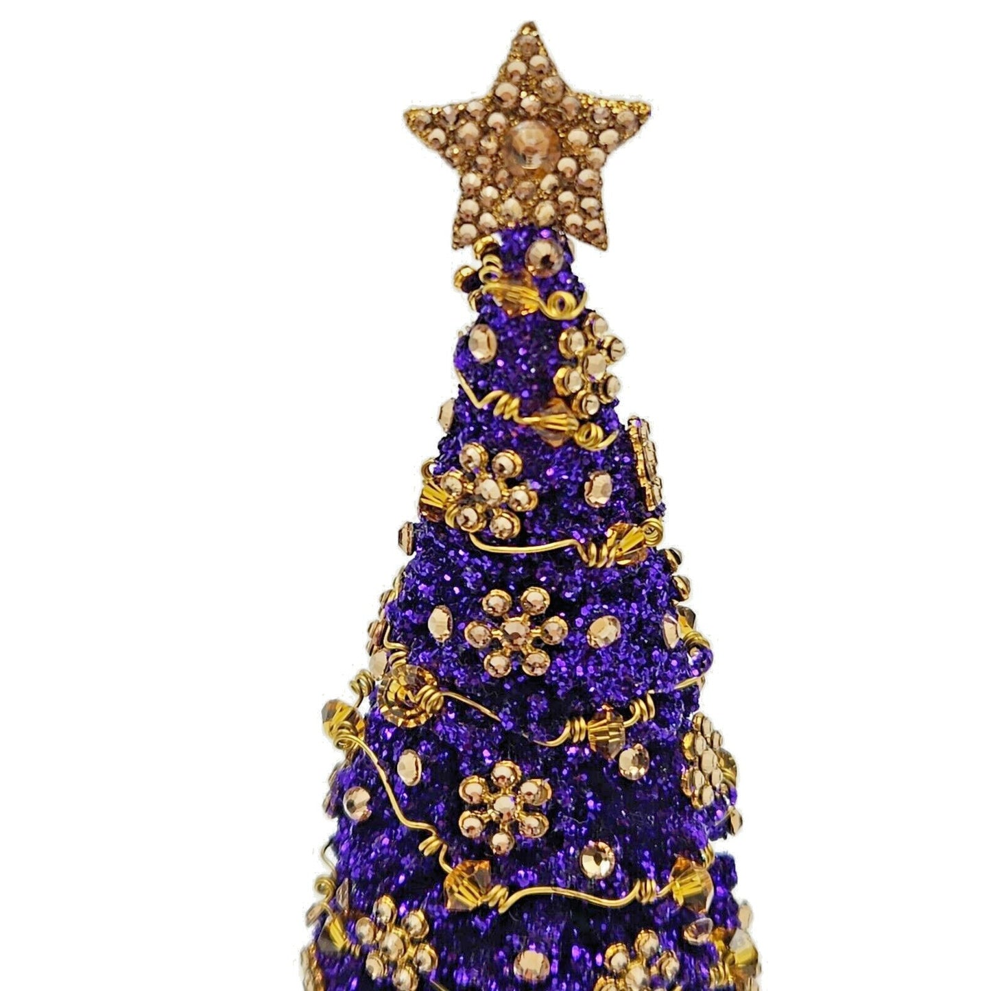 Patricia Breen Arbre de Noël Purple Gold Jeweled Christmas Holiday Tree Ornament