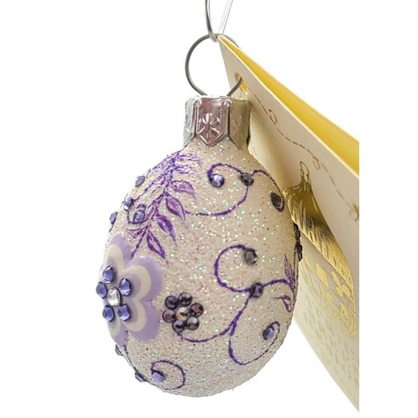 Patricia Breen Miniature Egg Zalipie Violet Easter Christmas Tree Ornament