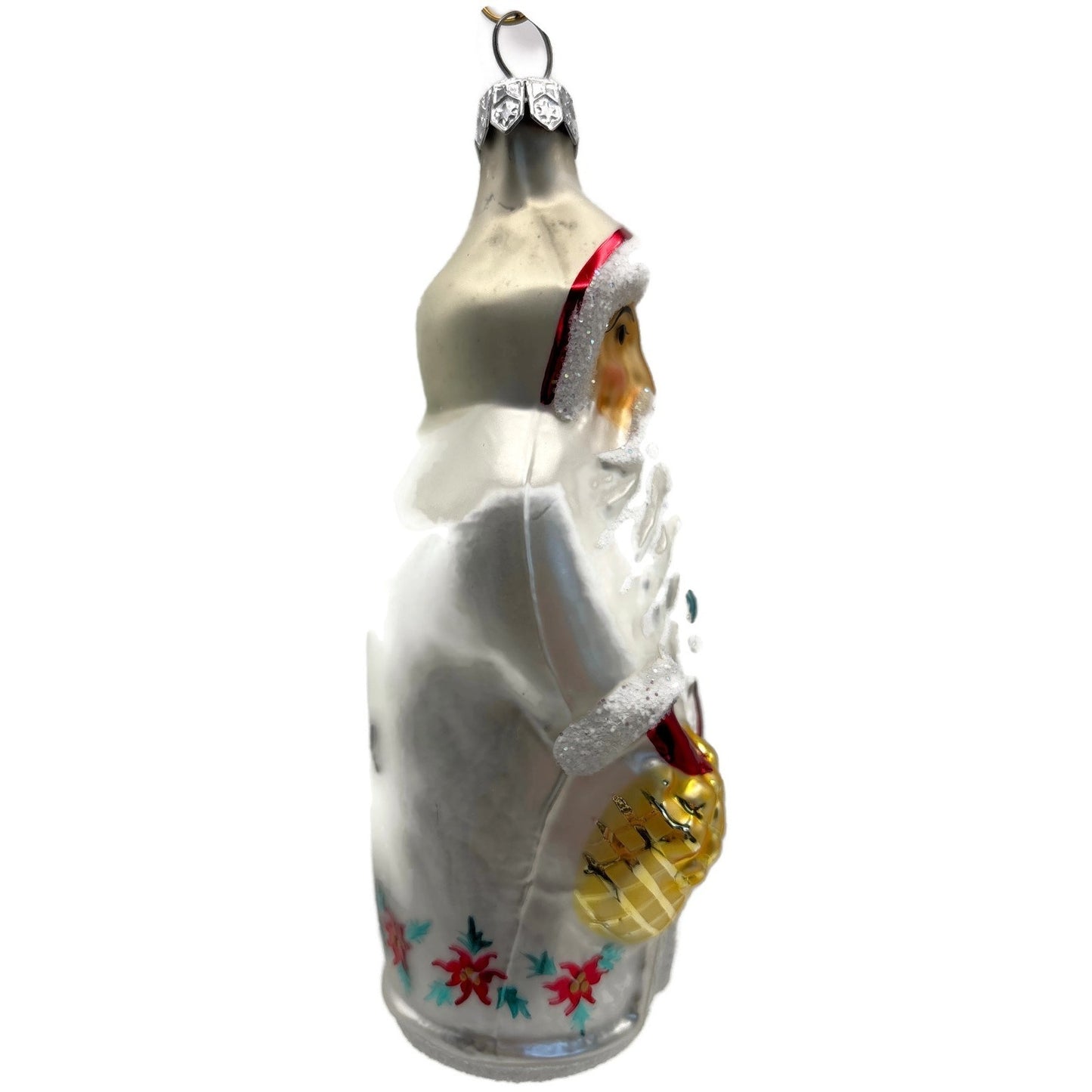 Christopher Radko Poinsettia Santa Russian Christmas Ornament Signed 91-038-1