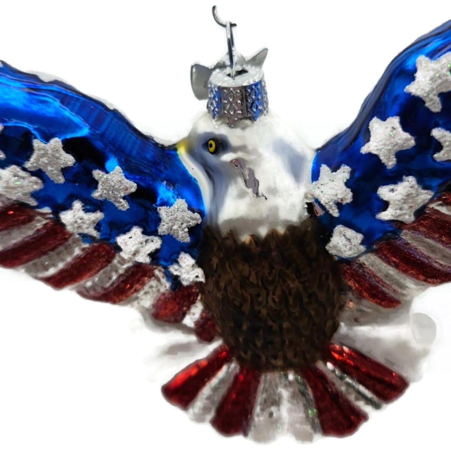 Patriotic Eagle God Bless America Christmas Tree Ornament Kurt Adler Noble Gems