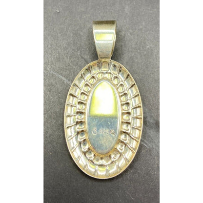 Carolyn Pollack Pendant Turquoise Blue Gemstone Oval Shaped 925 Sterling Silver