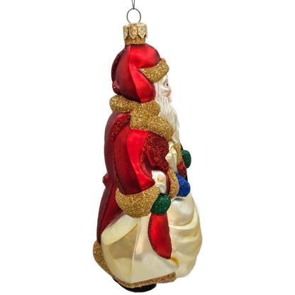 Patricia Breen Cubist Santa Claus Red Gold Accent Cubism Art Christmas Ornament