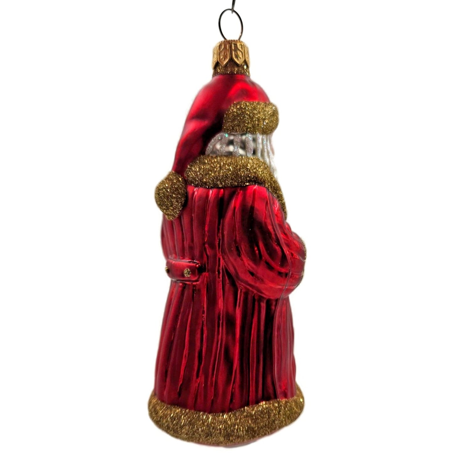 Patricia Breen Snowflake Santa Claus Red Gold Glittered Christmas Tree Ornament