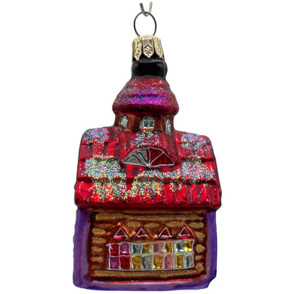Christopher Radko Gingerbread Chapel Glass Christmas Tree Ornament 98-167-0