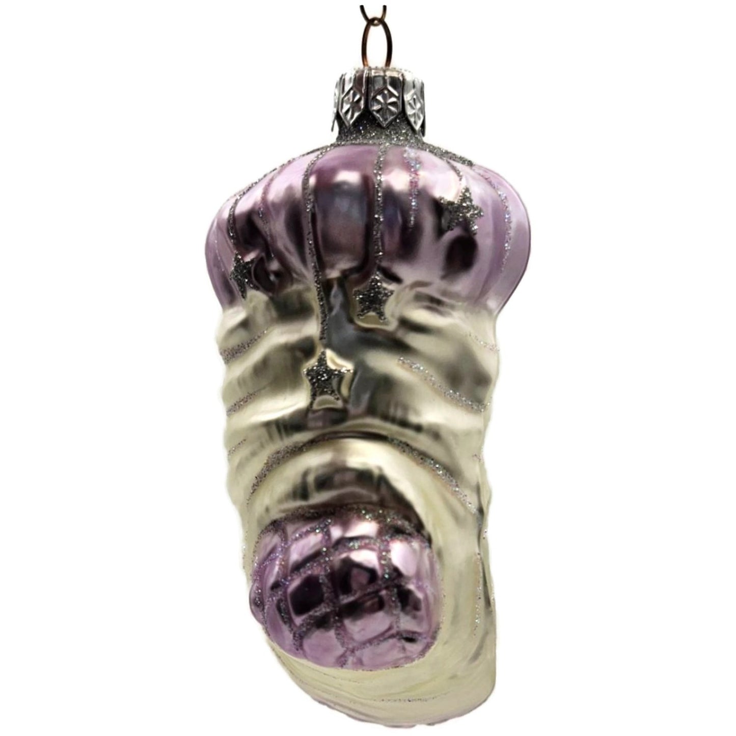 Patricia Breen Angel Stocking Lavender Glitter Stars Christmas Tree Ornament