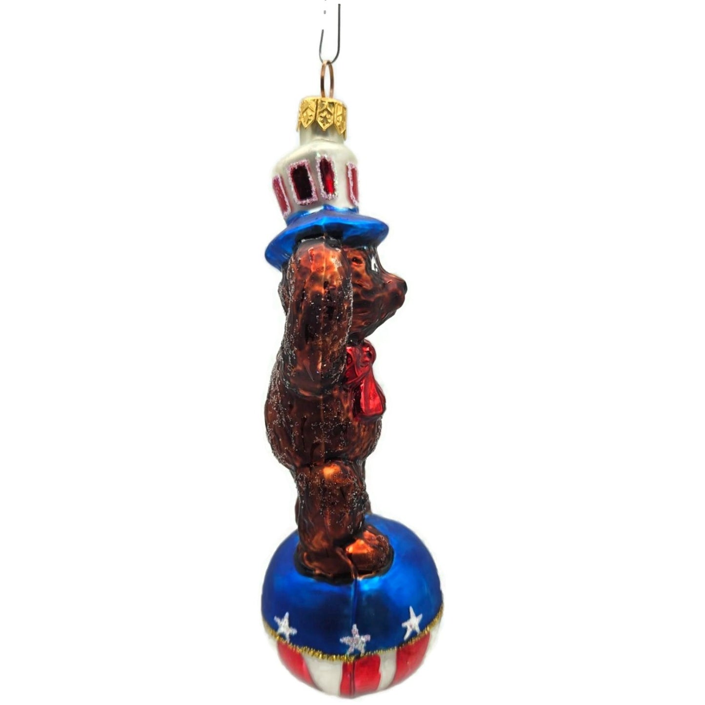 Christopher Radko Teddy For President Patriotic Bear Christmas Ornament July 4th