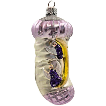 Patricia Breen Angel Stocking Lavender Glitter Stars Christmas Tree Ornament