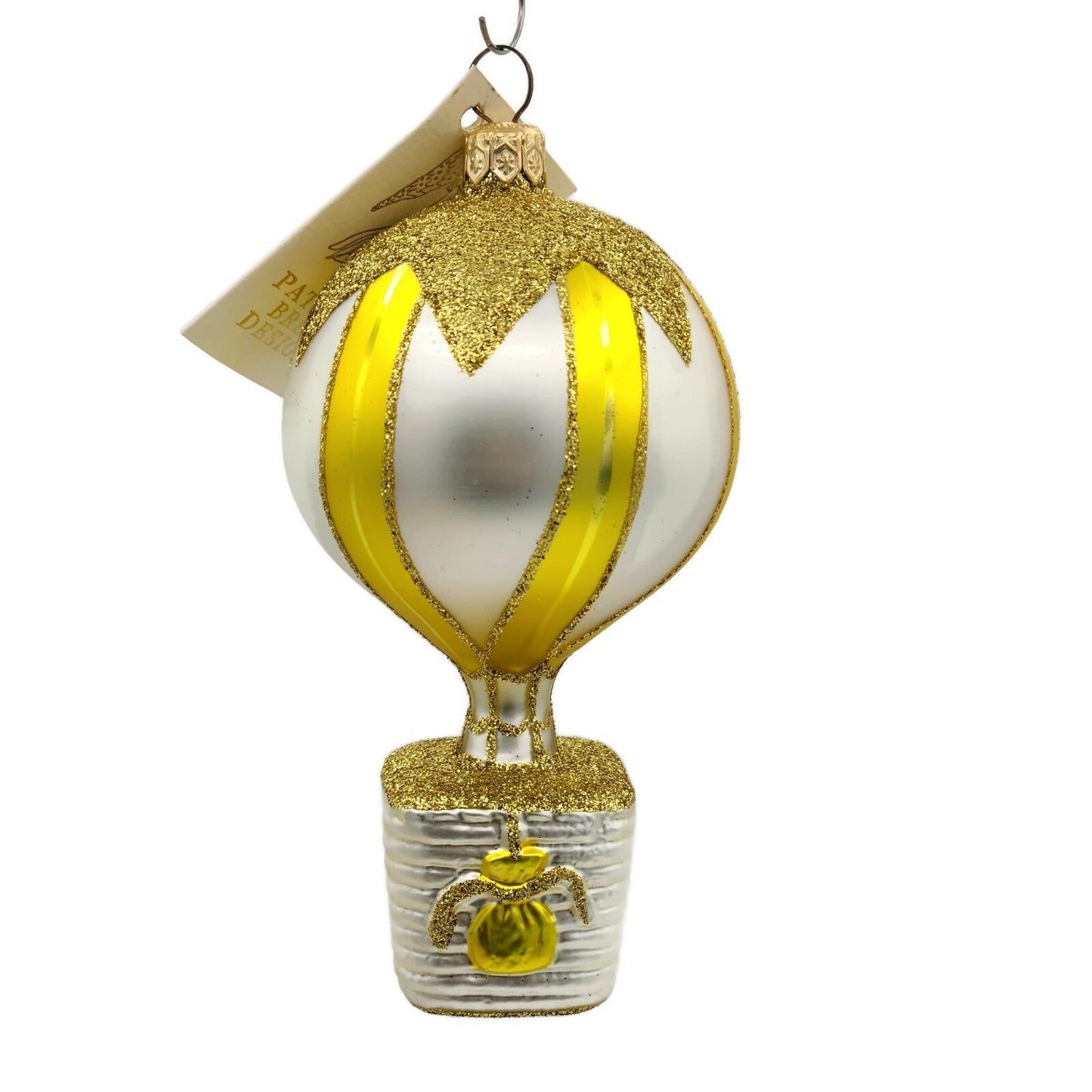 Patricia Breen Versailles Balloon Citrine Striped Christmas Holiday Ornament