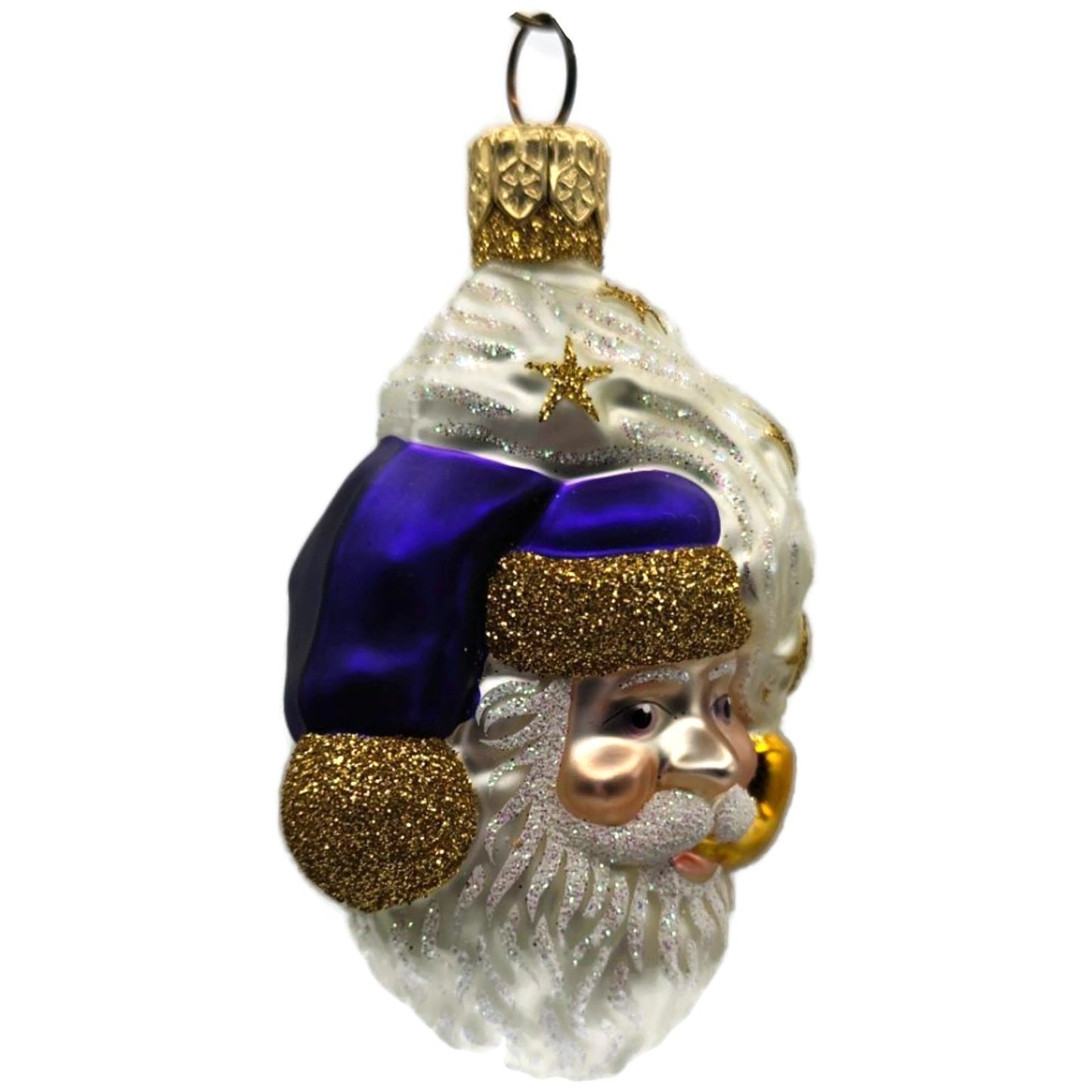 Patricia Breen Miniature Merry Olde Elf Purple Santa Stars Christmas Ornament