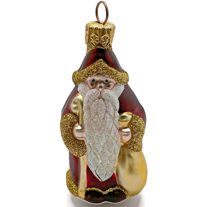 Patricia Breen Ornament Woodland Santa Claus Bordeaux Gold Christmas Tree Decor