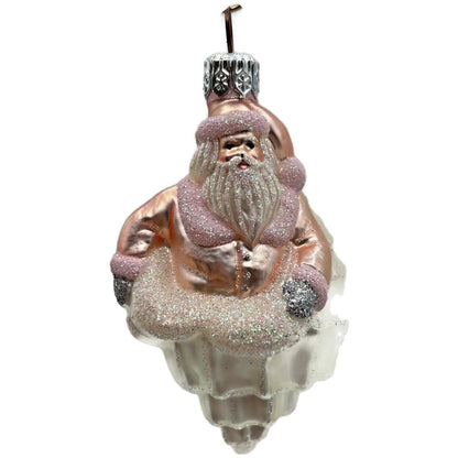 Patricia Breen Turitella Santa Pink Aquatic Seashell Nautical Christmas Ornament
