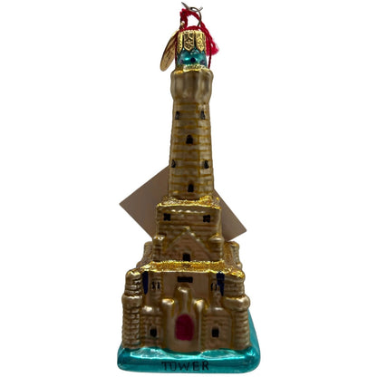Landmark Creations The Chicago Water Tower Gold European Glass Holiday Ornament