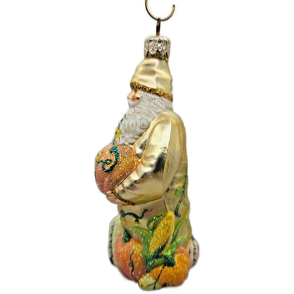 Patricia Breen Harvest Santa Gold Pumpkins Flowers Fall Christmas Ornament 2230