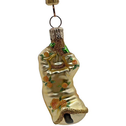 Patricia Breen Into the Blue Santa Claus Yellow Roses Spring Christmas Ornament