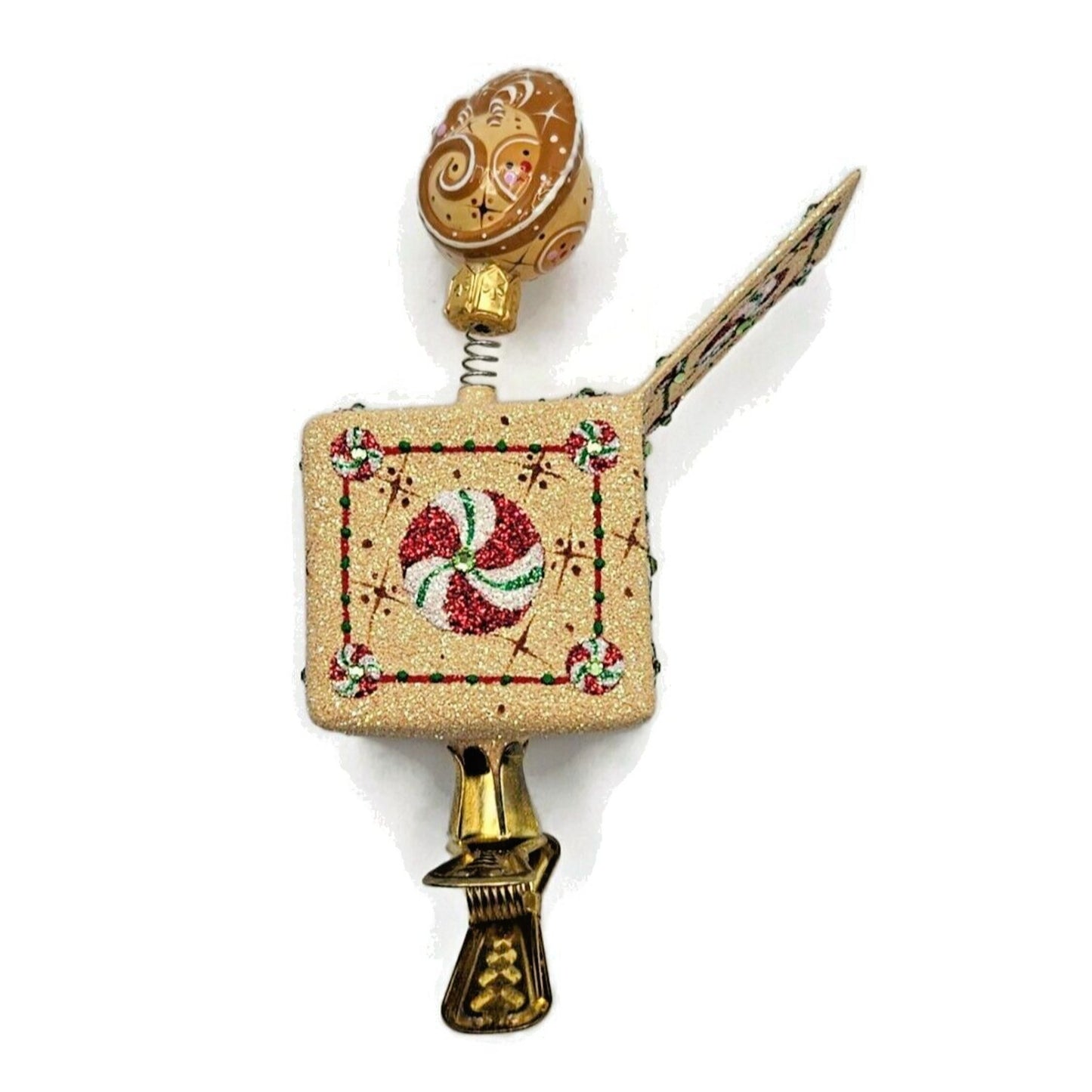 Patricia Breen Pop Goes the Chameleon Gingerbread Clip On Christmas Ornament