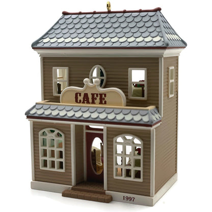 Hallmark Cafe 1997 Nostalgic Holiday Christmas Village Tree Keepsake Ornament