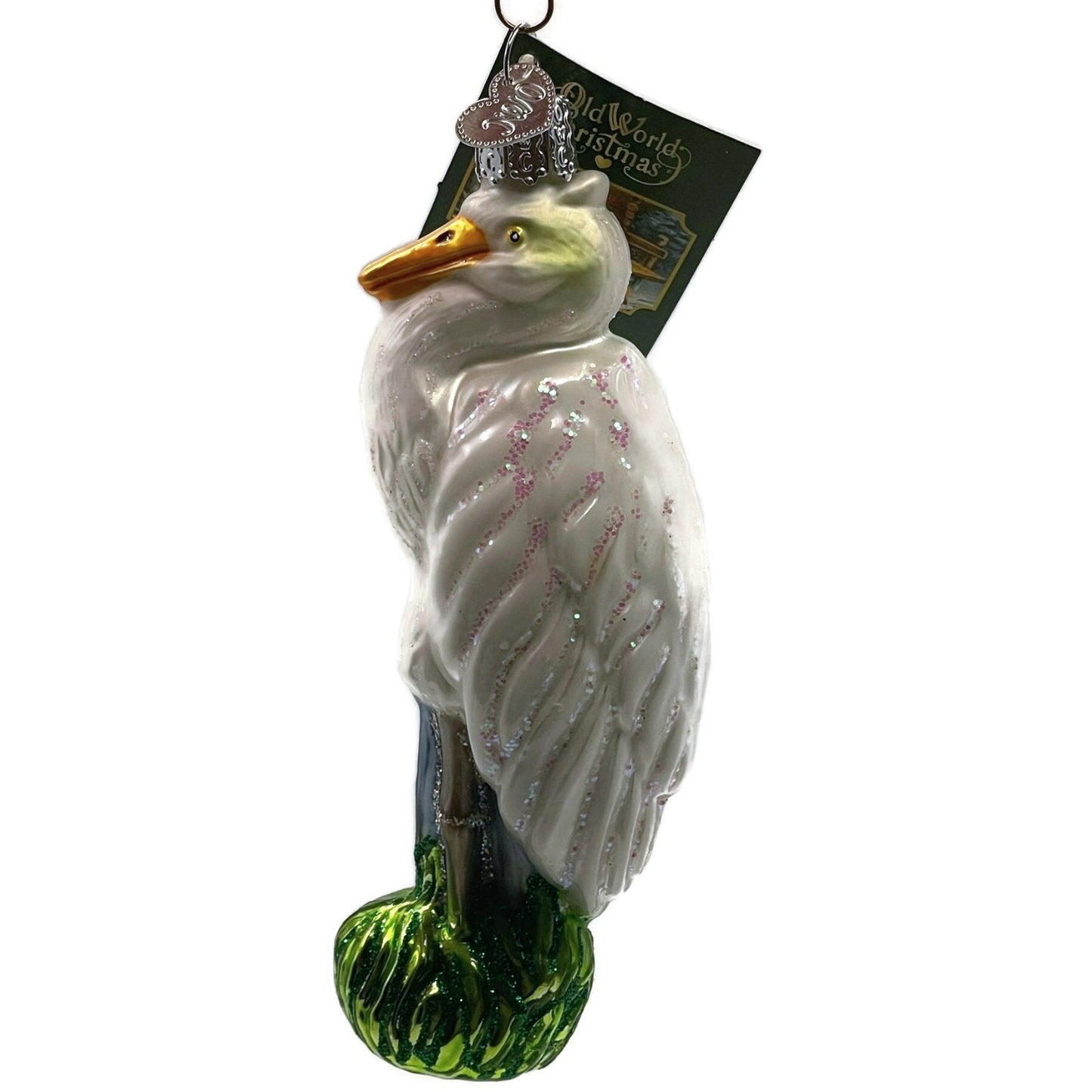 OWC Great American Egret Ornament Bird Old World Christmas Holiday Tree Decor