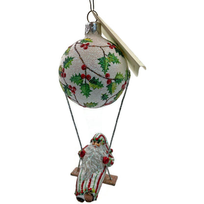 Patricia Breen Ornament Swing Time Holly Santa Claus Stripe Christmas Tree Decor