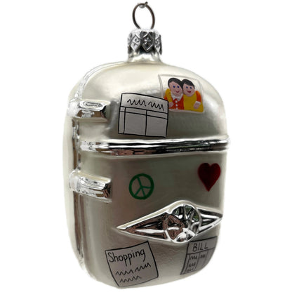 Patricia Breen Grandma Josie's Fridge Pearl Heart Silver Christmas Tree Ornament