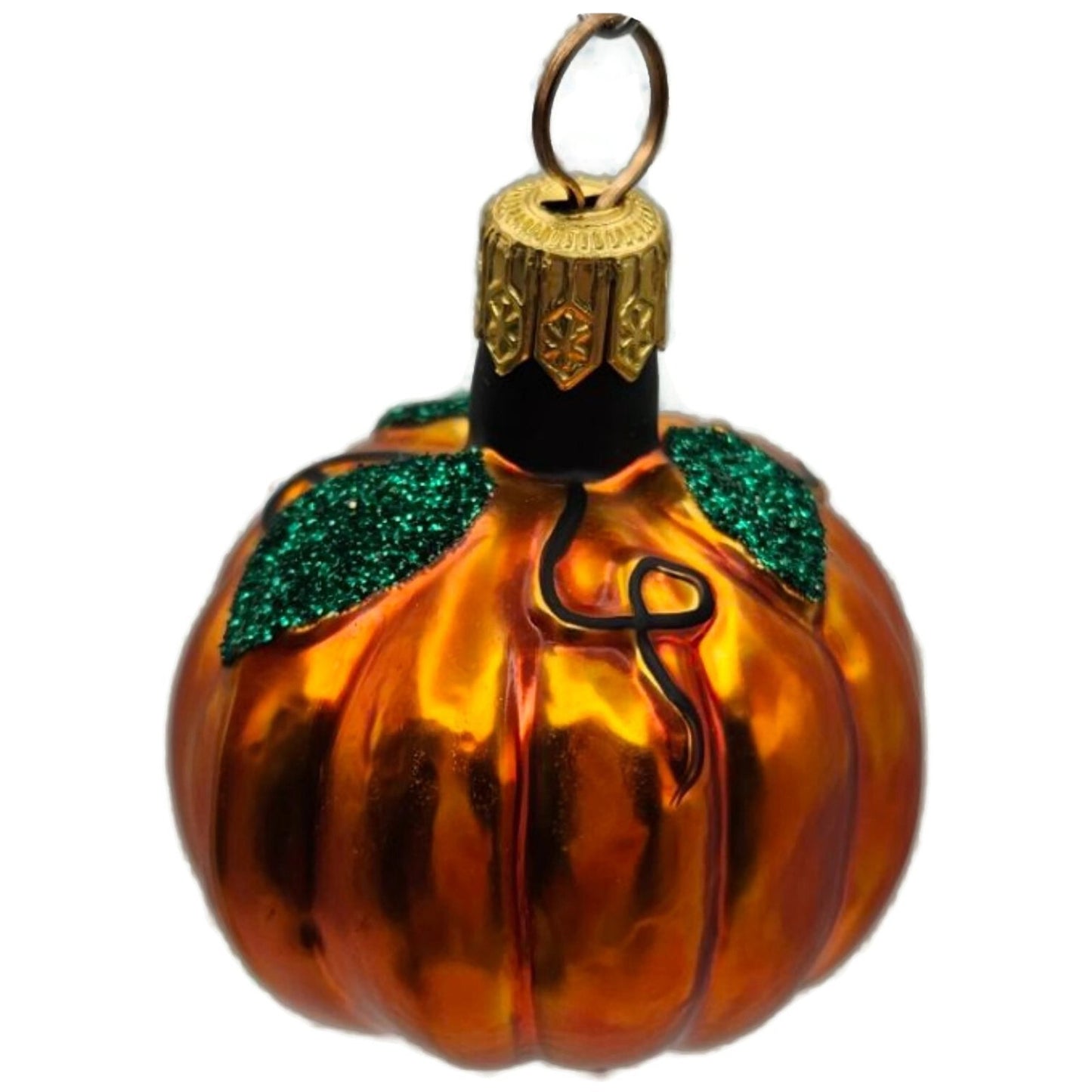 Patricia Breen Miniature Pumpkin Light Orange Glass Halloween Ornament 9800CATZ