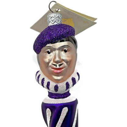 Patricia Breen French Twist Purple Pearl Glittered Stripes Christmas Ornament