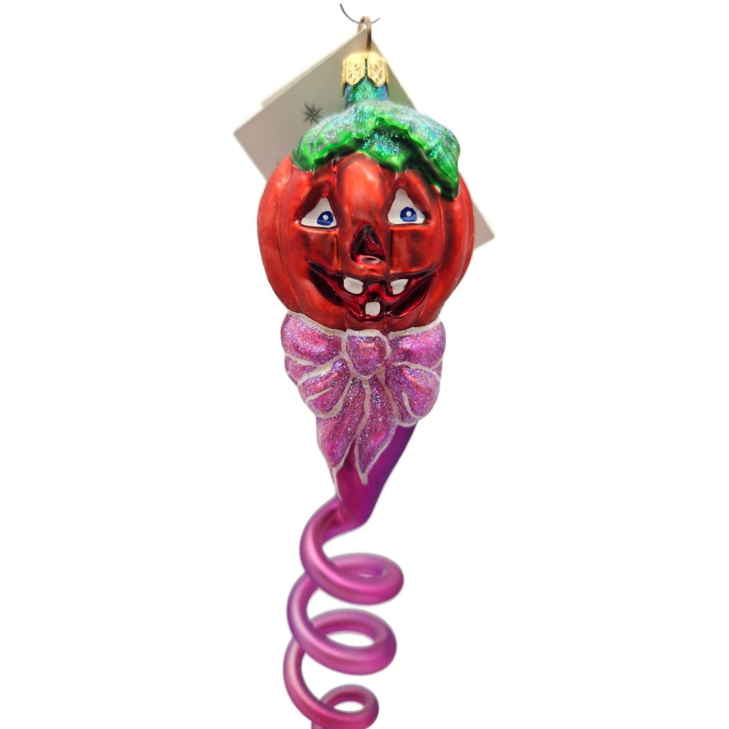 Christopher Radko Pumpkin Twist Swirl Halloween Christmas Tree Ornament 99-070-0