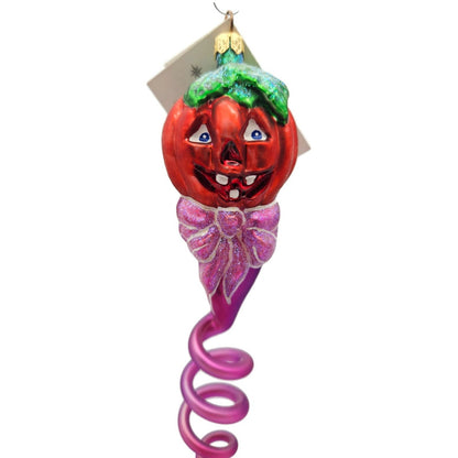 Christopher Radko Pumpkin Twist Swirl Halloween Christmas Tree Ornament 99-070-0