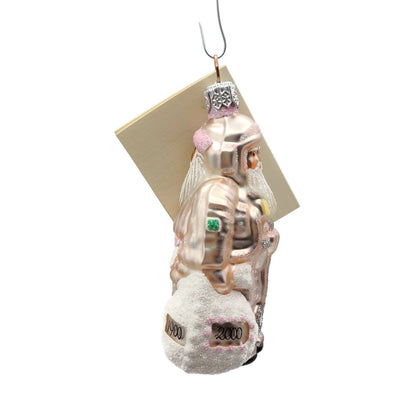 Patricia Breen Miniature Millennium Santa Claus Pink Christmas Tree Ornament
