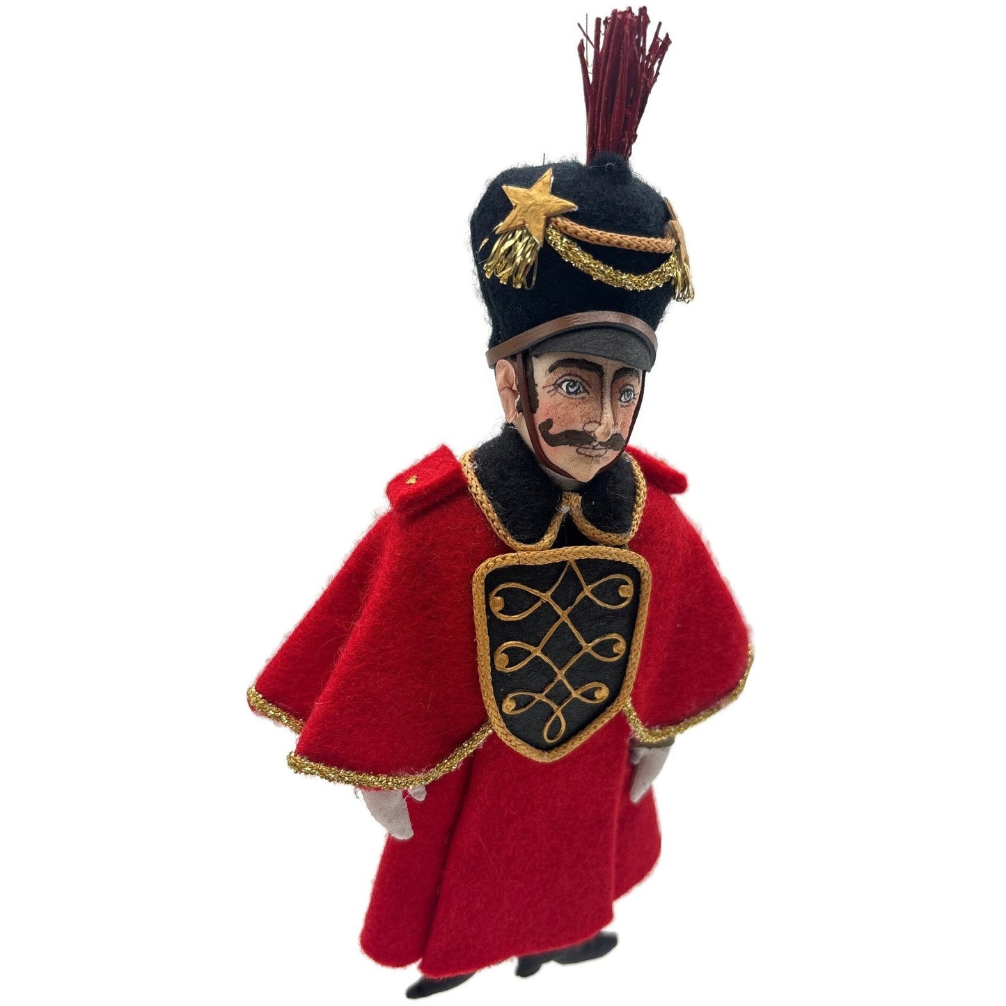Gladys Boalt FAO Schwarz Soldier Red Fabric Christmas Tree Ornament Signed