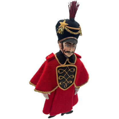 Gladys Boalt FAO Schwarz Soldier Red Fabric Christmas Tree Ornament Signed