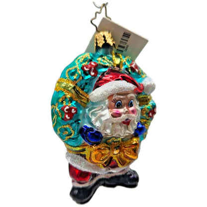 Christopher Radko I've Been Framed Little Gems Santa Christmas Ornament 1011241